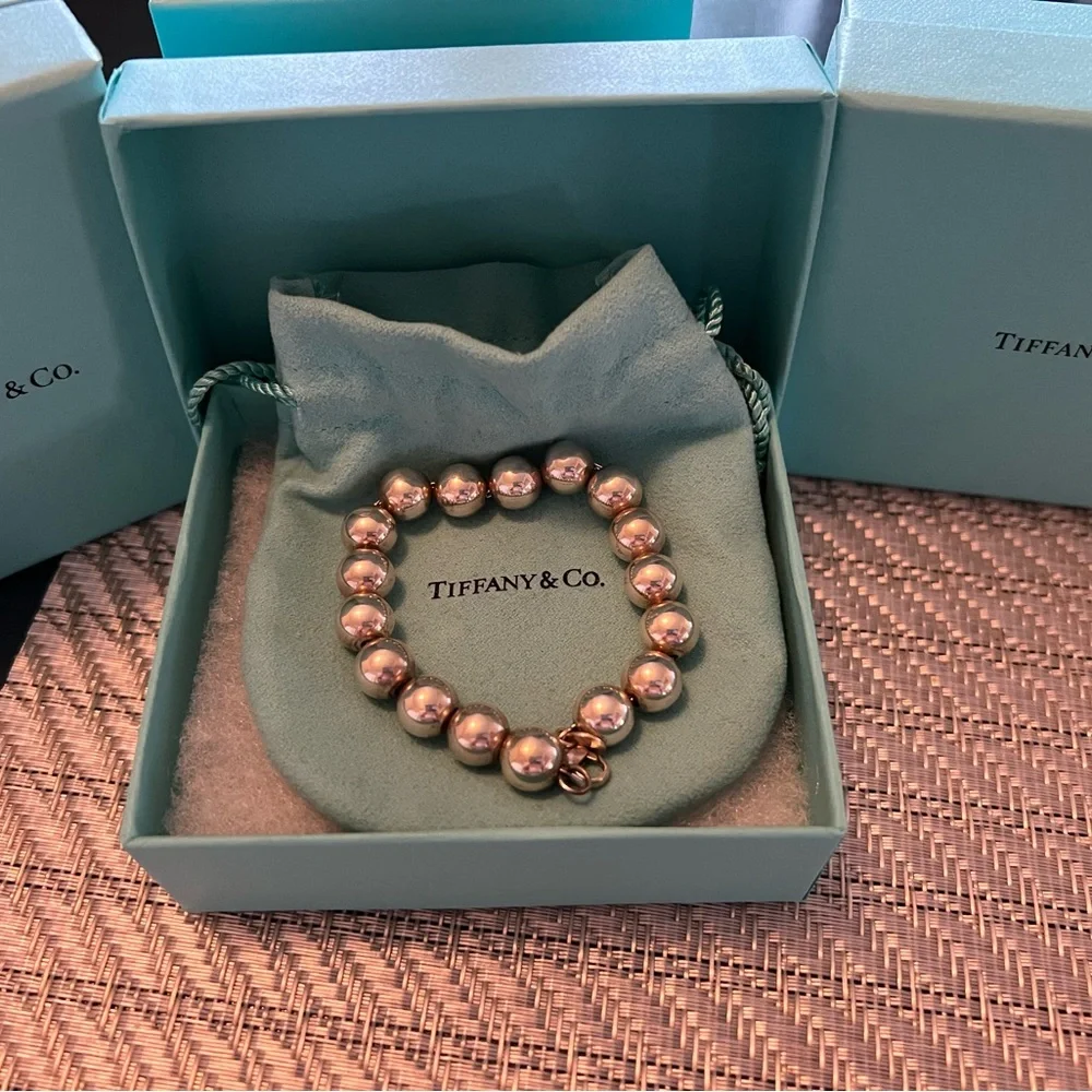 8.25” Tiffany & Co. Hardware Bead Bracelet- 10mm - Picture 2 of 4